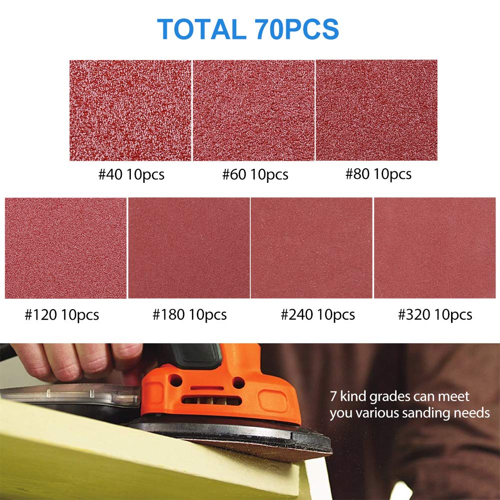 LotFancy 70PCS Triangle Sanding Pads for Ryobi Detail Palm Sander Kit 2 LotFancy 70PCS Triangle Sanding Pads for Ryobi Detail Palm Sander Kit - Image 2