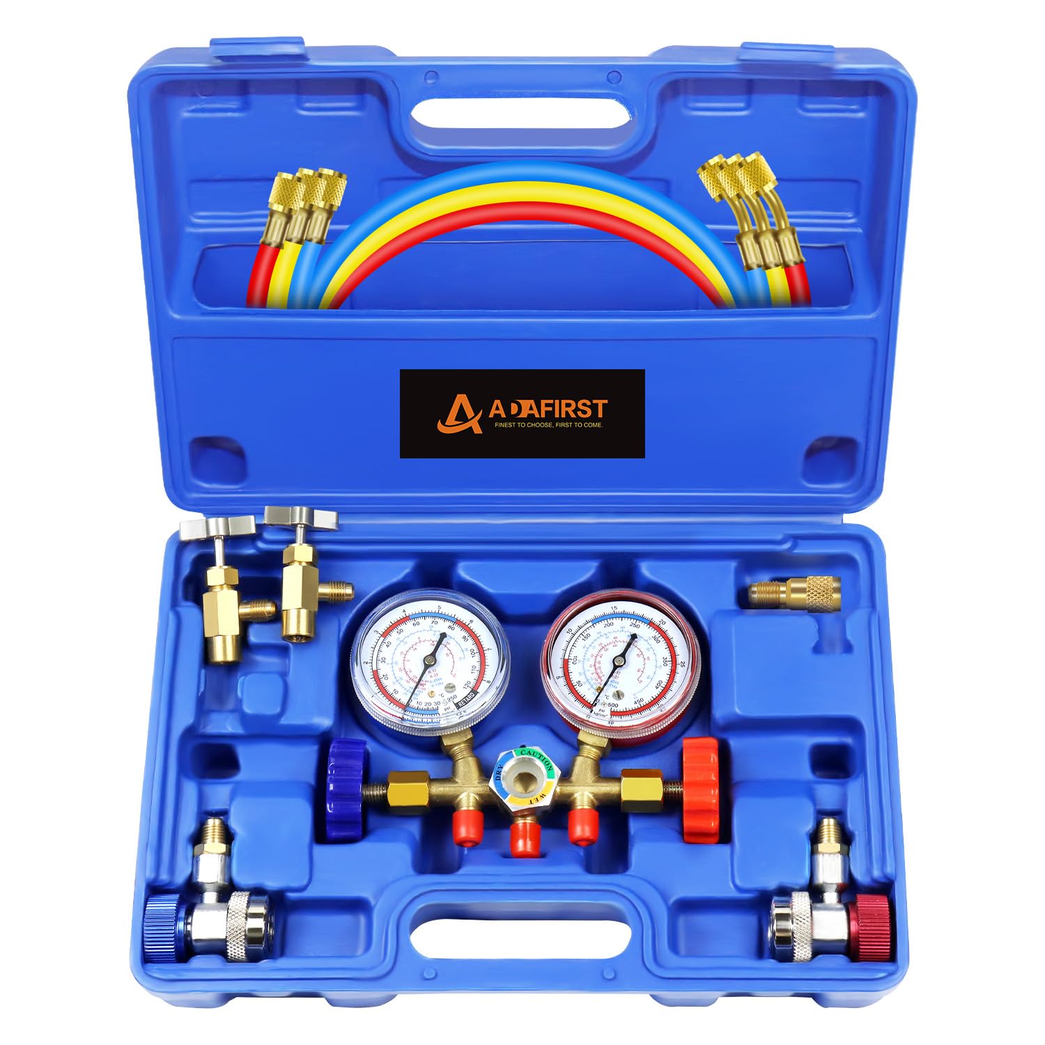 3-Way R134a/R404a AC Manifold Gauge Set HVAC Charging Kit w/ Hoses 1 hvac tools tester