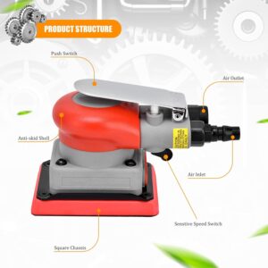 BTER 10000RPM Air Orbital Sander – Professional Square Pneumatic Sander
