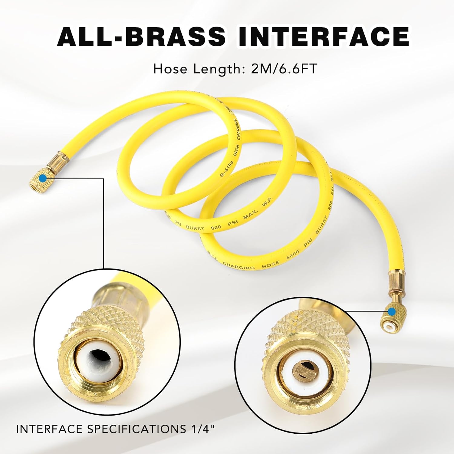 Professional HVAC Nitrogen Regulator with Brass Gauges, 78.7" Hose, 0-800 PSI 3 Professional HVAC Nitrogen Regulator with Brass Gauges, 78.7" Hose, 0-800 PSI - Image 3
