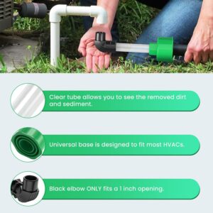 HVAC AC Drain Line Cleaner Tool | PVC Pipe Unclogger | Condensate Vacuum Attachment