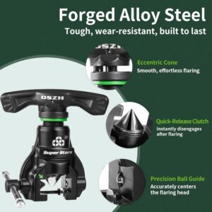 Professional HVAC Copper Pipe Flaring Tool Kit | Single 45 Degree Eccentric Cone 1/4-3/4in