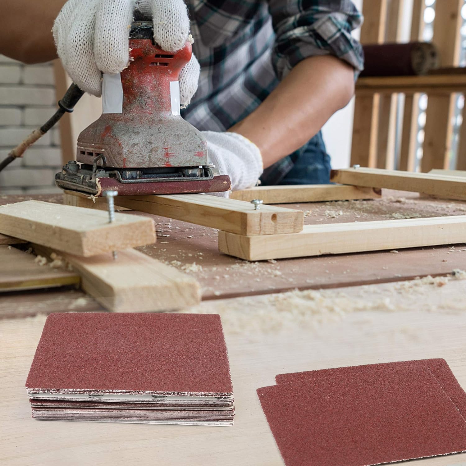 LotFancy 1/4 Sheet Sanding Sheets: 50-Piece Palm Sander Sandpaper Kit, Multiple Grits 6 LotFancy 1/4 Sheet Sanding Sheets: 50-Piece Palm Sander Sandpaper Kit, Multiple Grits - Image 6