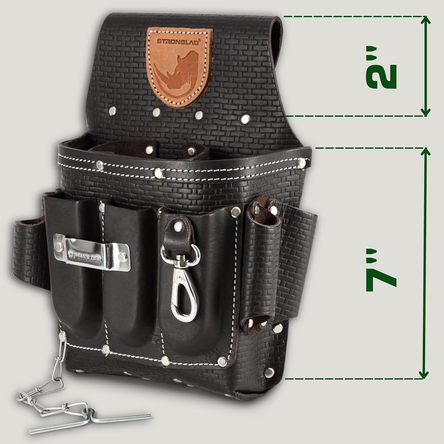 STRONGLAD Pro Electrician Leather Tool Belt - Heavy Duty 13-Pocket Pouch 6 STRONGLAD Pro Electrician Leather Tool Belt - Heavy Duty 13-Pocket Pouch - Image 6