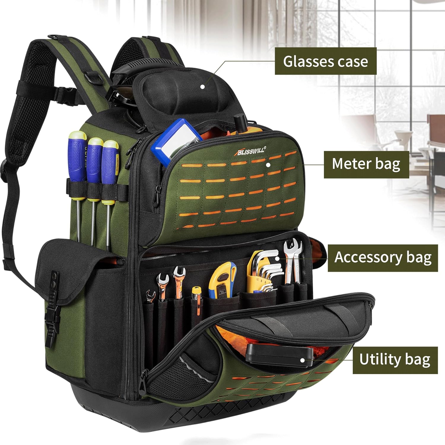 Ultimate Pro Tool Backpack: 62 Pockets Waterproof Heavy Duty Electrician Bag 3 Ultimate Pro Tool Backpack: 62 Pockets Waterproof Heavy Duty Electrician Bag - Image 3