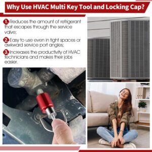 HVAC Universal Refrigerant Cap Key | 1/4″ Multi Tool for 410A R22 Safety Caps