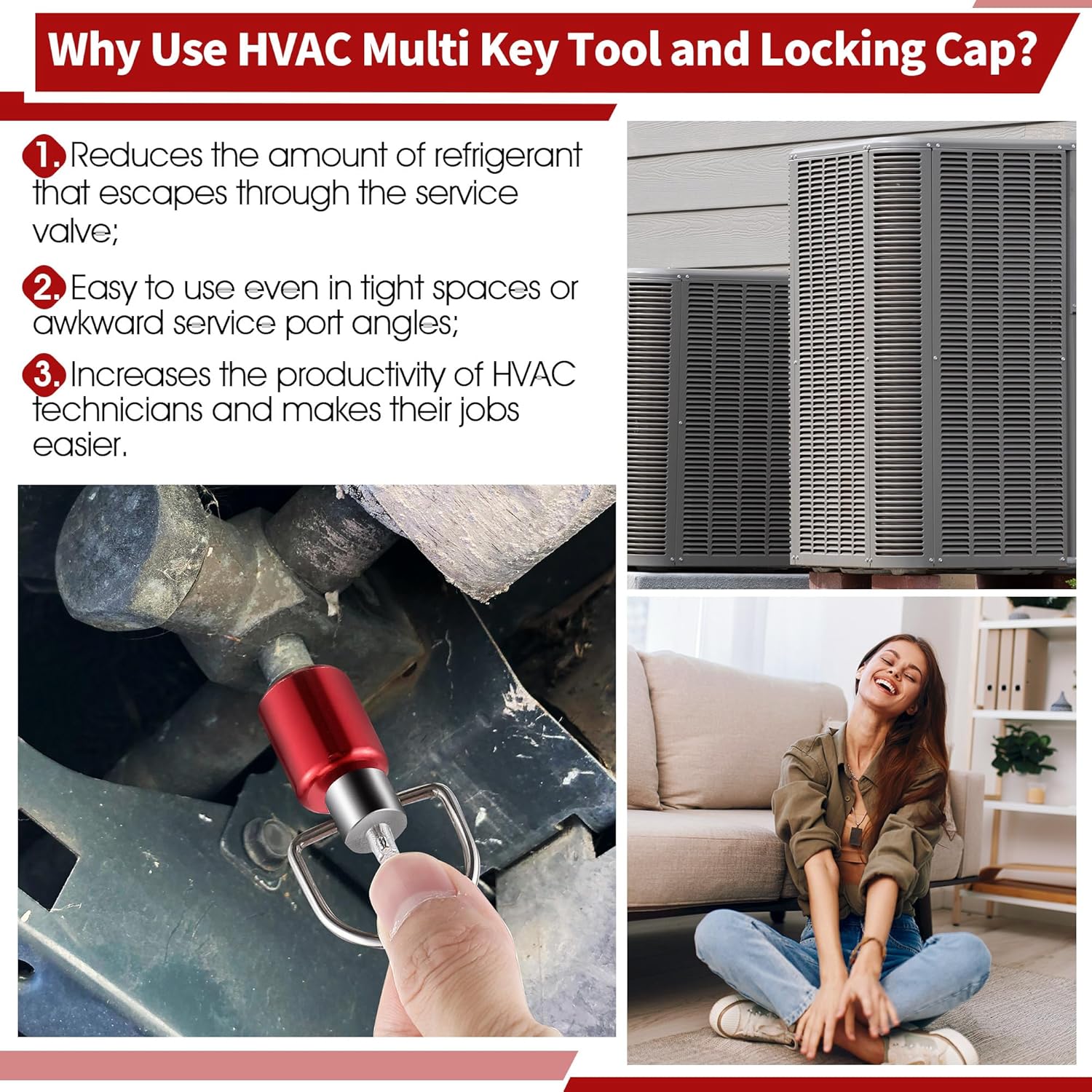 HVAC Universal Refrigerant Cap Key | 1/4" Multi Tool for 410A R22 Safety Caps 2 HVAC Universal Refrigerant Cap Key | 1/4" Multi Tool for 410A R22 Safety Caps - Image 2