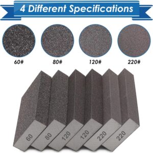 Premium Sanding Sponge Set: 6 Multi-Grit Blocks for Wood Metal Wall Finishing