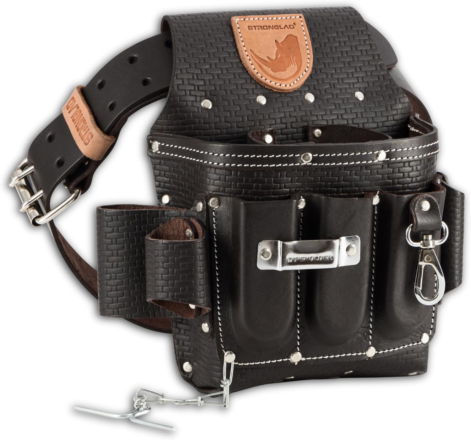 STRONGLAD Pro Electrician Leather Tool Belt - Heavy Duty 13-Pocket Pouch 1 STRONGLAD Heavy-Duty Electricians Tool Belt – 13-Pocket Top-Grain Leather Pouch, Adjustable Fit 29–46" Durable Utility Belt for Electrical Work | Rugged Jobsite Organizer | Designed for Pros
