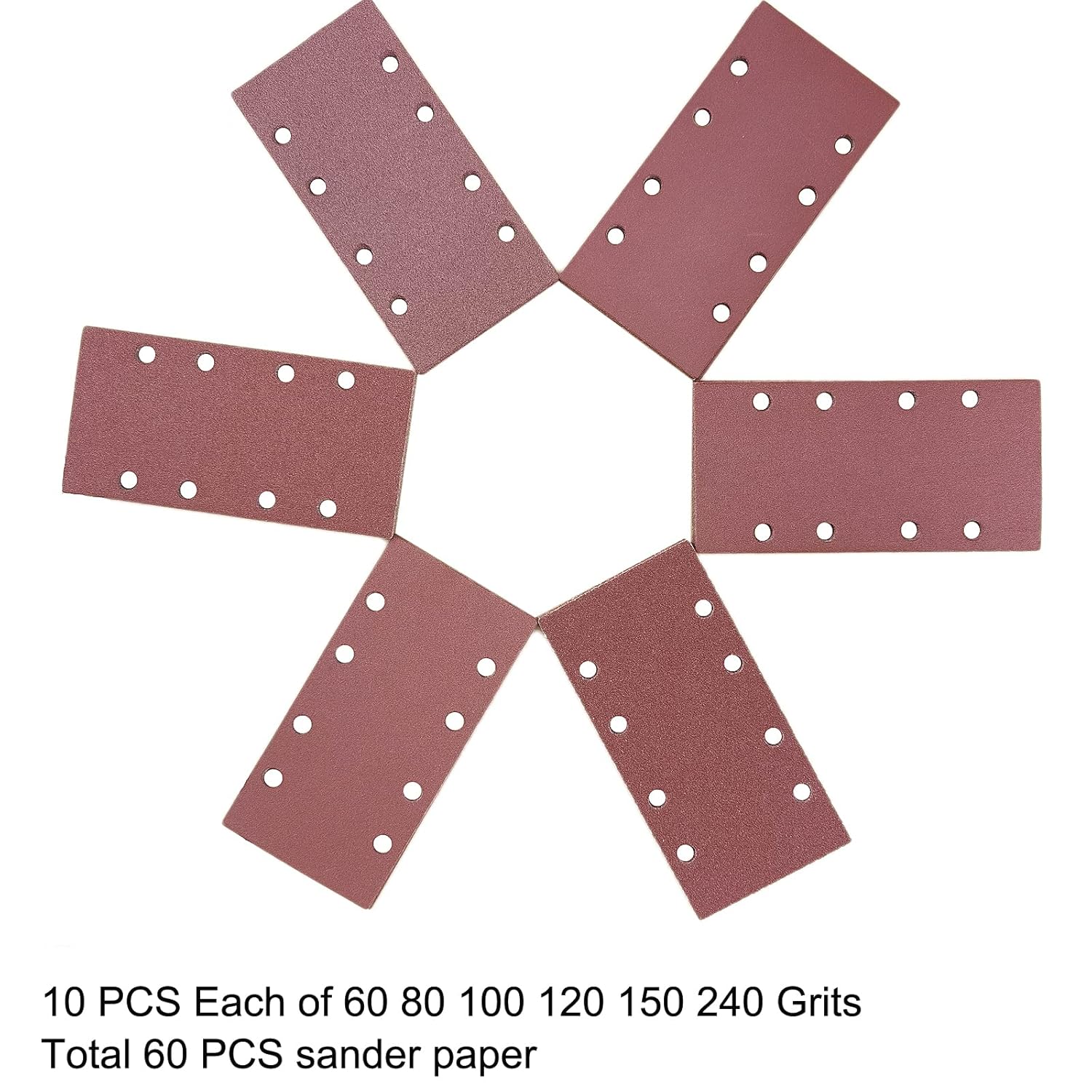 Premium Sanding Sheets 60pk 1/3 Orbital Sander 6 Grits Wood Metal Paint DIY 6 Premium Sanding Sheets 60pk 1/3 Orbital Sander 6 Grits Wood Metal Paint DIY - Image 6