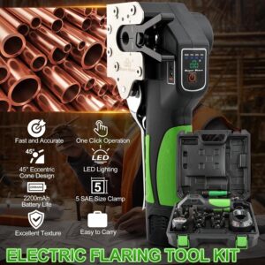 Professional Electric HVAC Flaring Tool Set 45° 1/4″-3/4″ Copper Pipe 2200mAh