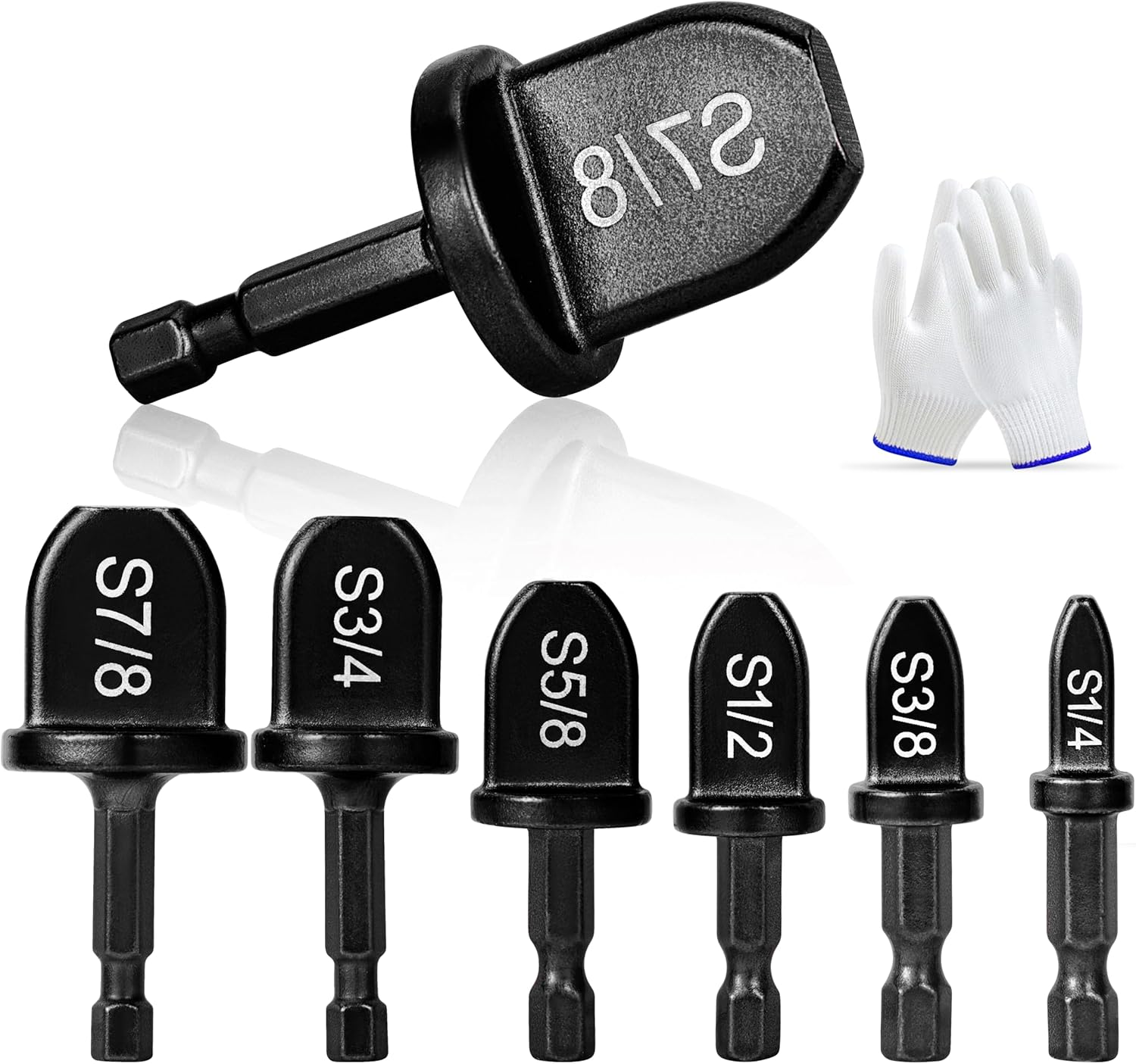 Professional HVAC Copper Pipe Swage Tool Kit - 1/4'' Hex Shank, 6 Bits 1 hvac tools bits