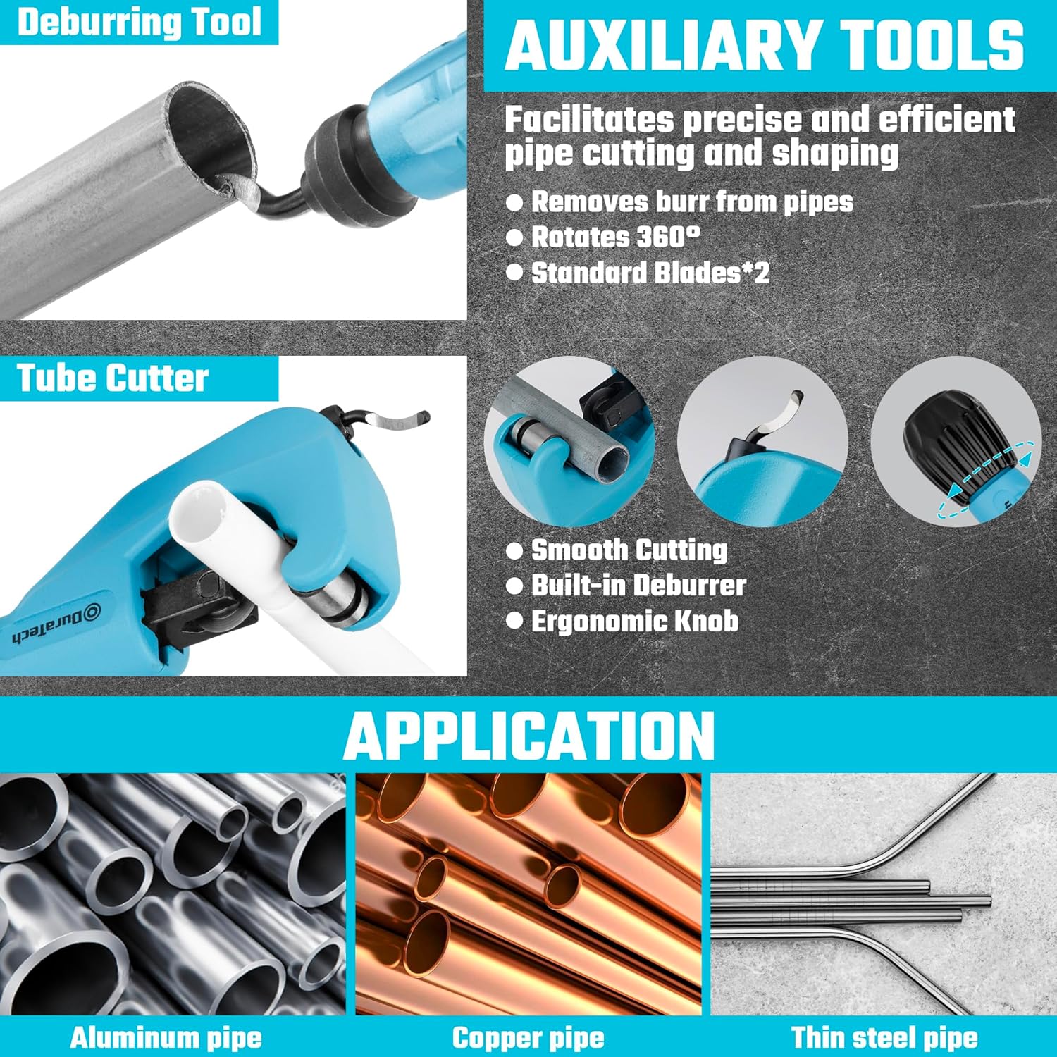 Professional Tube Bender Set: HVAC 1/4-7/8" Ratcheting Pipe Bending Tool Kit 4 Professional Tube Bender Set: HVAC 1/4-7/8" Ratcheting Pipe Bending Tool Kit - Image 4