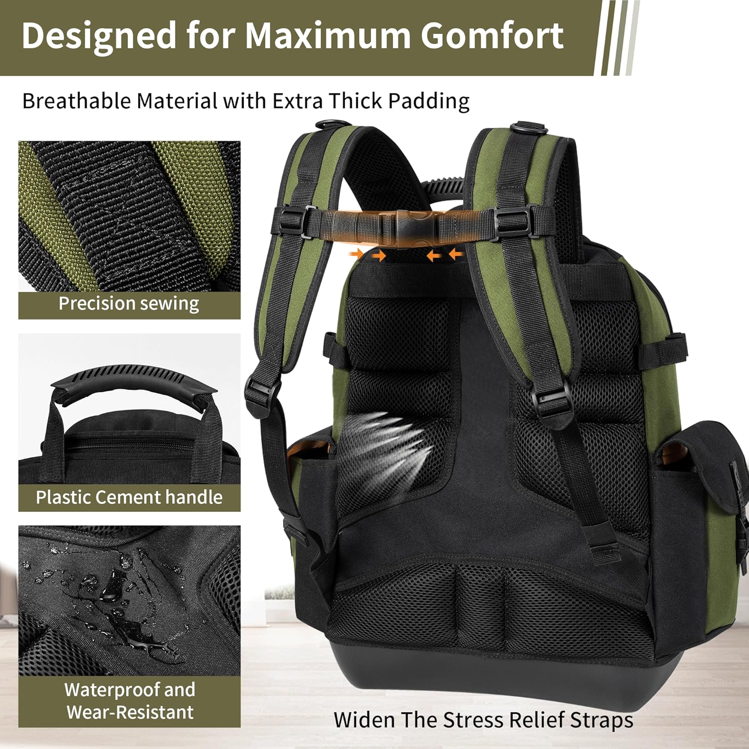 Ultimate Pro Tool Backpack: 62 Pockets Waterproof Heavy Duty Electrician Bag 6 Ultimate Pro Tool Backpack: 62 Pockets Waterproof Heavy Duty Electrician Bag - Image 6