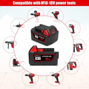 Milwaukee M18 18V 6.5Ah Replacement Battery 2-Pack | Power Tool Upgrade