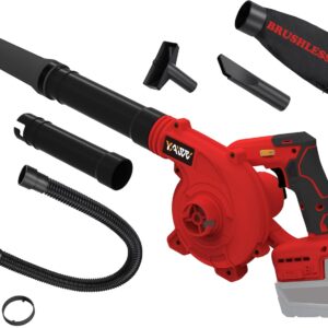 Cordless Leaf Blower for Milwaukee M18 Battery,Electric Jobsite Air Blower with Brushless Motor,6 Variable Speed Up to 180MPH,2-in-1 Handle Electric Blower and Vacuum Cleaner(Battery Not Included)