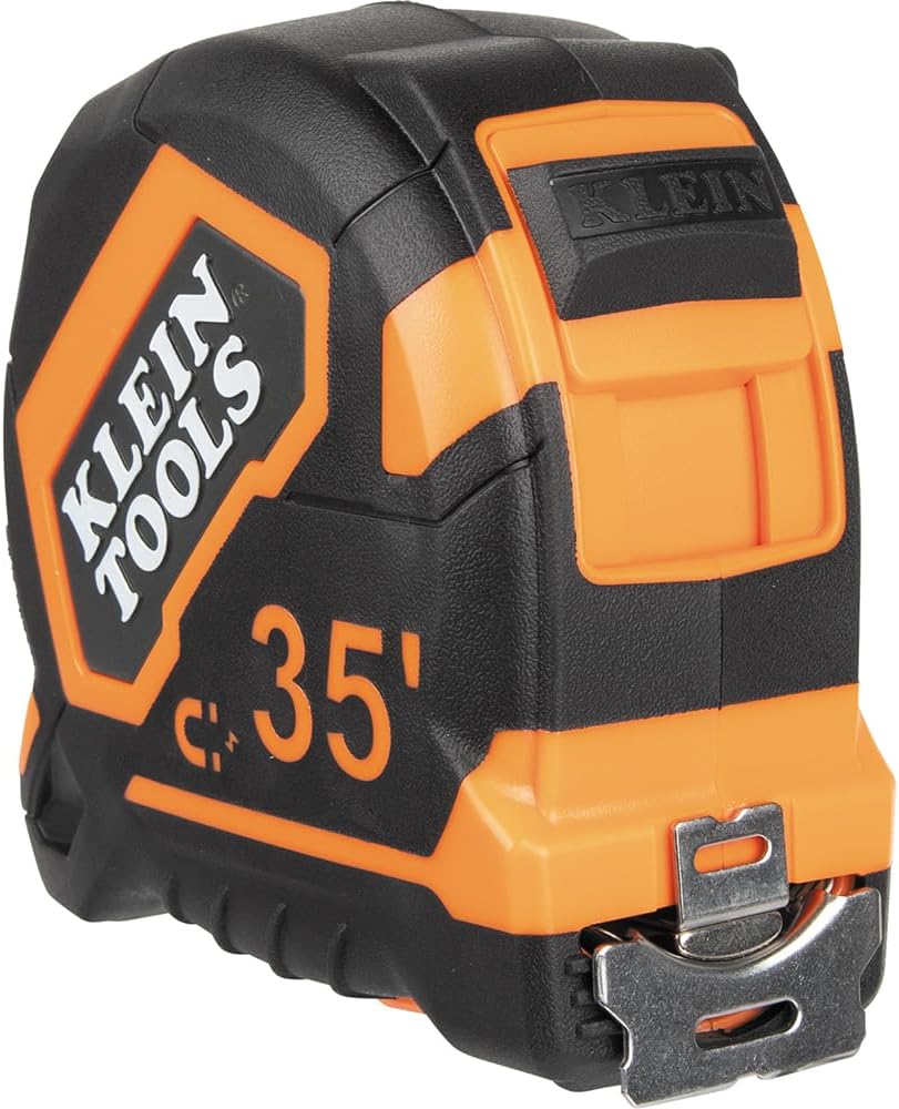 Klein Tools 35ft Magnetic Measuring Tape | Heavy-Duty Double-Hook Nylon Blade 1 Klein Tools 9235 Tape Measure, Heavy-Duty Magnetic Measuring Tape with 35-Foot Double-Hook Double-Sided Nylon Reinforced Blade, with Metal Belt Clip