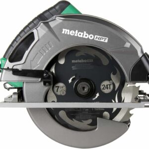 Metabo HPT 7-1/4-Inch Circular Saw Kit | 6,000 Rpm, 15-Amp Motor | Integrated Dust Blower | 24T Premium Framing/Ripping Blade | Single Handed Bevel Adjustment | C7SB3