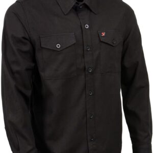 Milwaukee Leather MNG11655 Men's Solid Black Long Sleeve Cotton Flannel Shirt