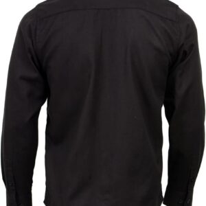 Black Cotton Flannel Shirt for Men – Comfortable Long Sleeve Casual Top