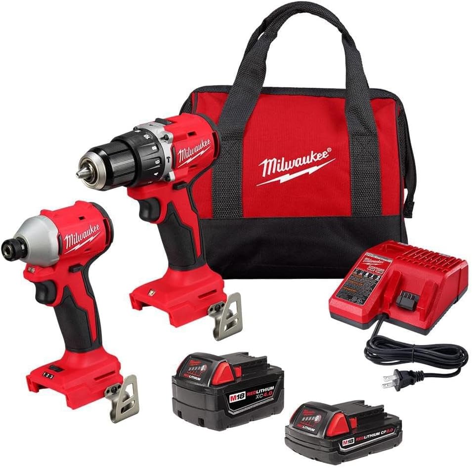Milwaukee M18 Brushless Drill & Impact Driver Combo Kit - Powerful Compact Tools 1 Milwaukee M18 Compact Brushless 2-Tool Combo Kit