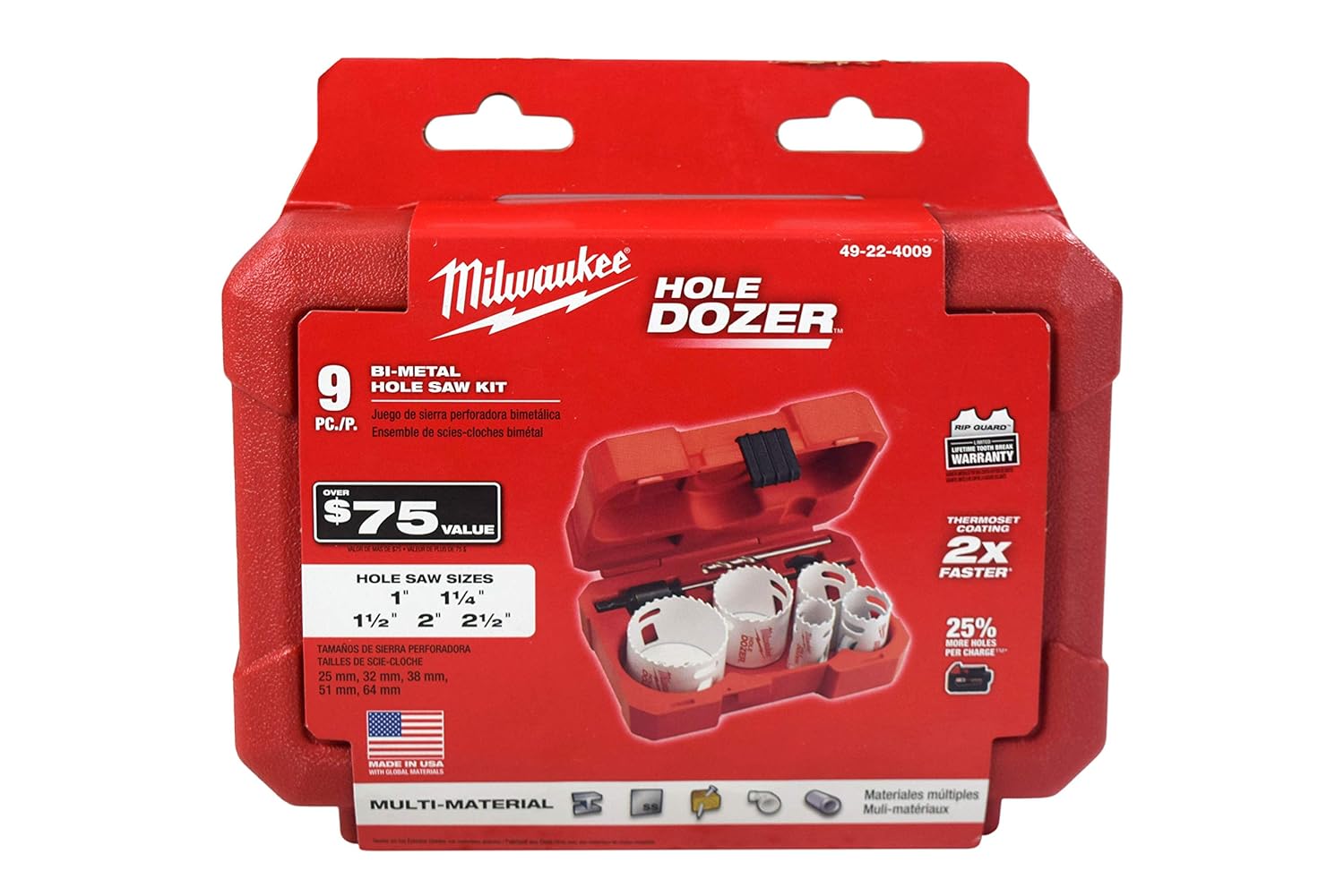 Milwaukee 9-Piece Bi-Metal Hole Saw Kit | Pro-Grade Cutting Set for Metal & Wood 4 Milwaukee 9-Piece Bi-Metal Hole Saw Kit | Pro-Grade Cutting Set for Metal & Wood - Image 4