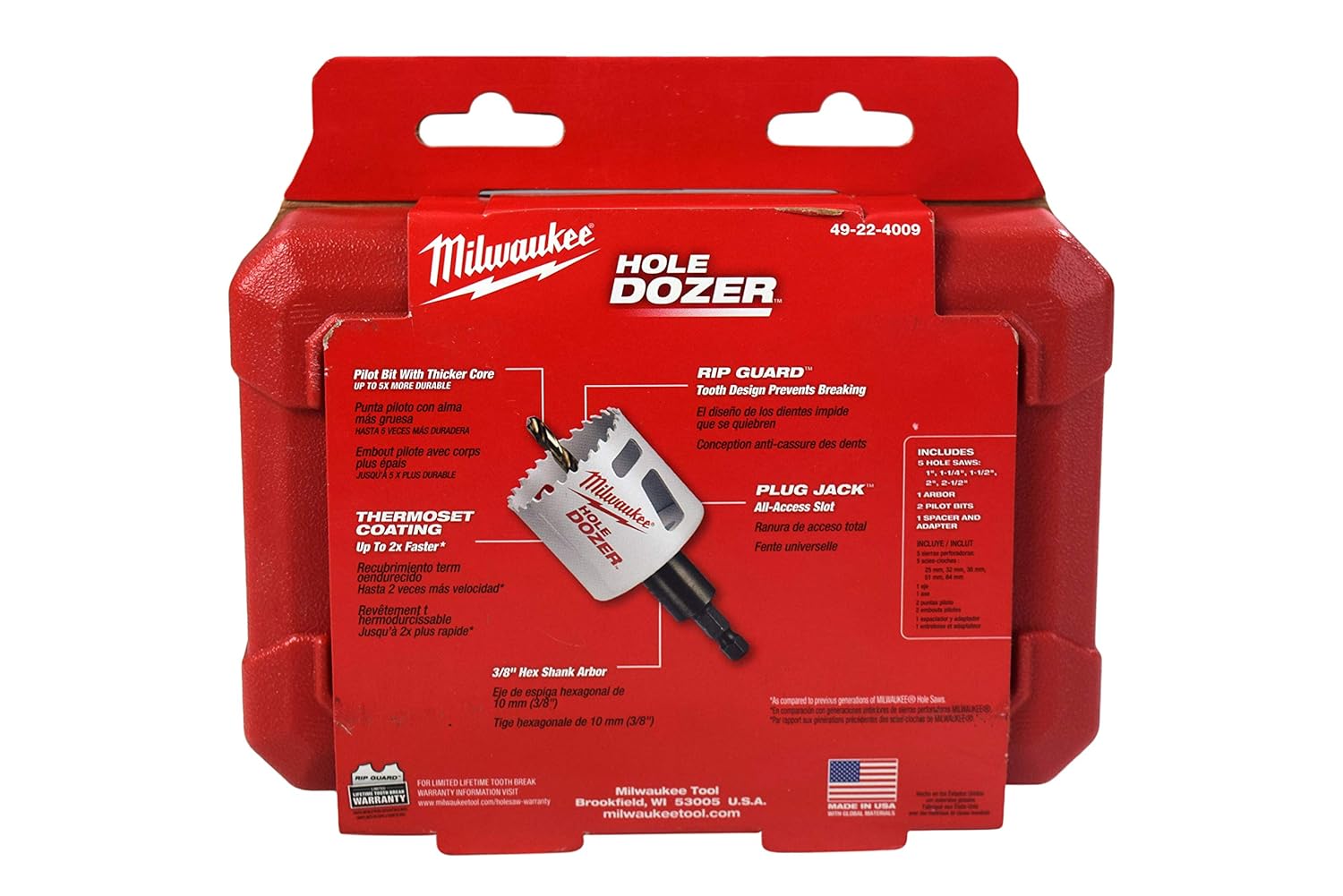 Milwaukee 9-Piece Bi-Metal Hole Saw Kit | Pro-Grade Cutting Set for Metal & Wood 5 Milwaukee 9-Piece Bi-Metal Hole Saw Kit | Pro-Grade Cutting Set for Metal & Wood - Image 5