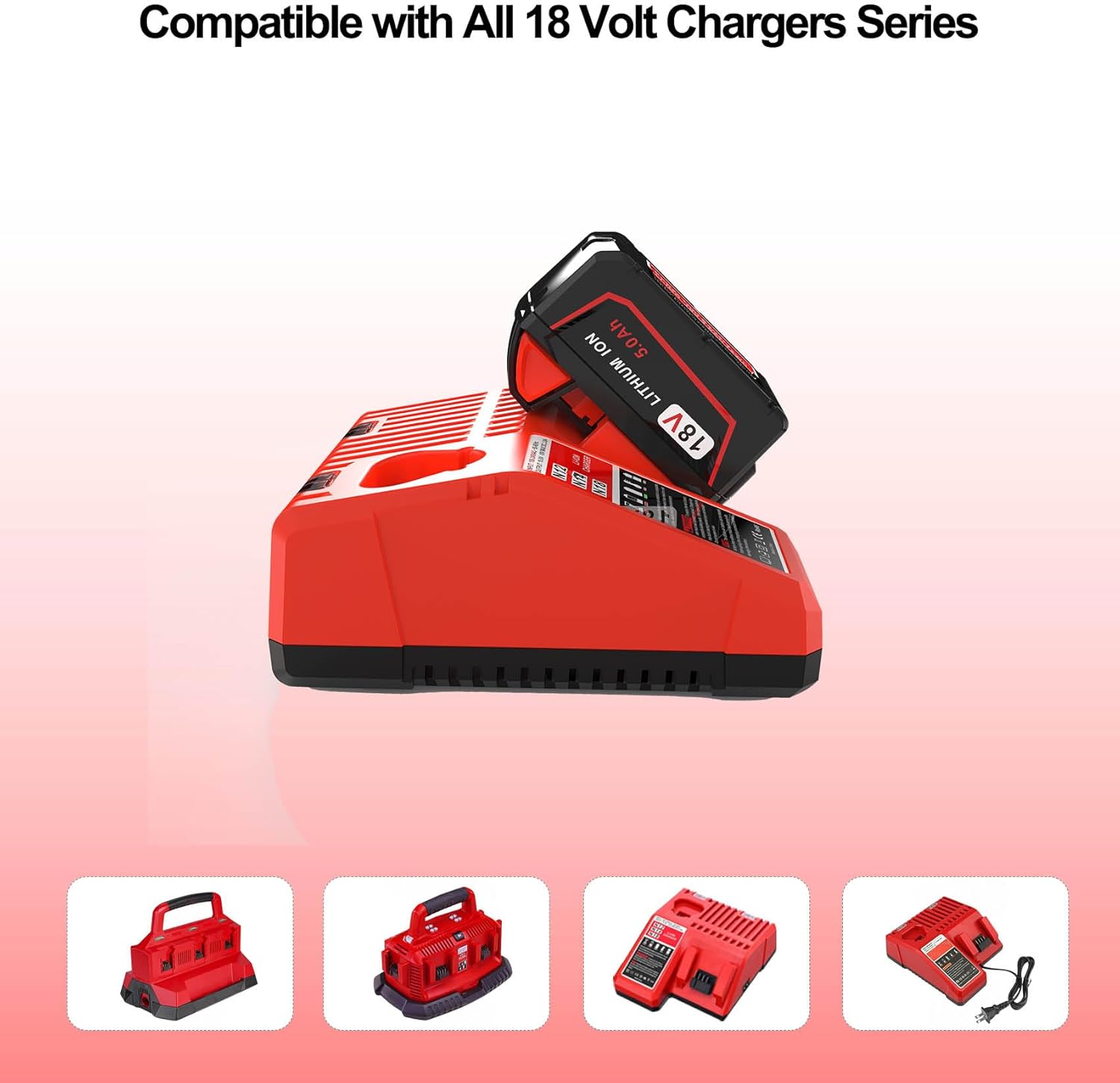 Milwaukee M18 5.0Ah Battery Replacement | High-Capacity 18V Li-Ion Power Tool Battery 5 Milwaukee M18 5.0Ah Battery Replacement | High-Capacity 18V Li-Ion Power Tool Battery - Image 5