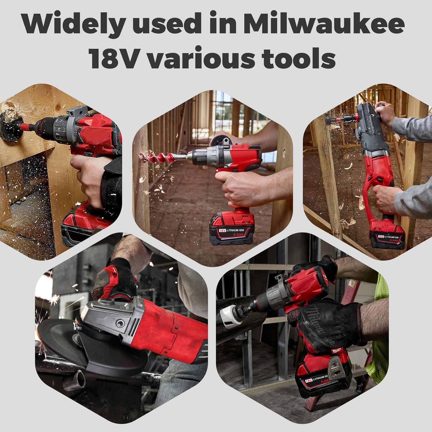 Milwaukee M18 6.0Ah Battery Replacement 2-Pack | High Capacity Long-Lasting Li-Ion Power Tool Battery 7 Milwaukee M18 6.0Ah Battery Replacement 2-Pack | High Capacity Long-Lasting Li-Ion Power Tool Battery - Image 7