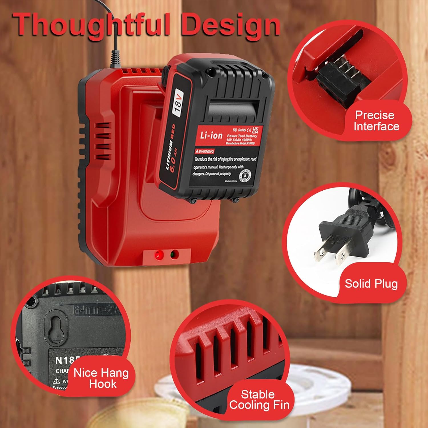 Milwaukee M18 6.0Ah Battery 2-Pack with Fast Charger | High Capacity Lithium-Ion Replacement 5 Milwaukee M18 6.0Ah Battery 2-Pack with Fast Charger | High Capacity Lithium-Ion Replacement - Image 5