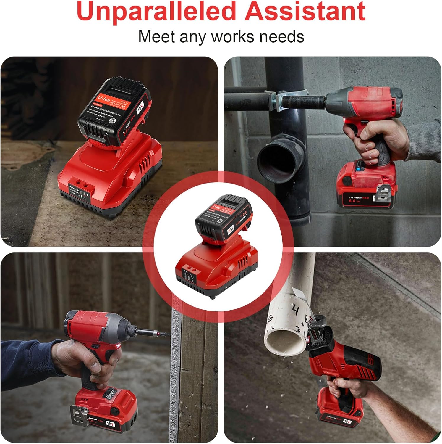 Milwaukee M18 6.0Ah Battery 2-Pack with Fast Charger | High Capacity Lithium-Ion Replacement 7 Milwaukee M18 6.0Ah Battery 2-Pack with Fast Charger | High Capacity Lithium-Ion Replacement - Image 7