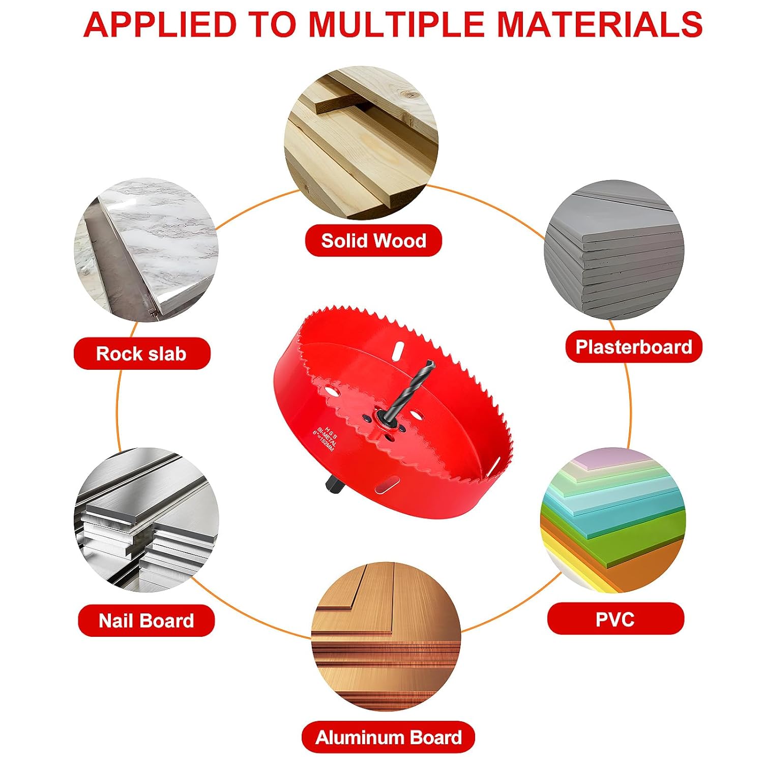 Premium 6" HSS Bi-Metal Hole Saw - Heavy Duty Metal & Wood Cutter Cornhole Board Tool 4 Premium 6" HSS Bi-Metal Hole Saw - Heavy Duty Metal & Wood Cutter Cornhole Board Tool - Image 4