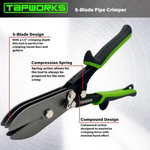 Professional 10.5″ Sheet Metal Crimper – HVAC Pipe Crimping Tool for 24 Gauge