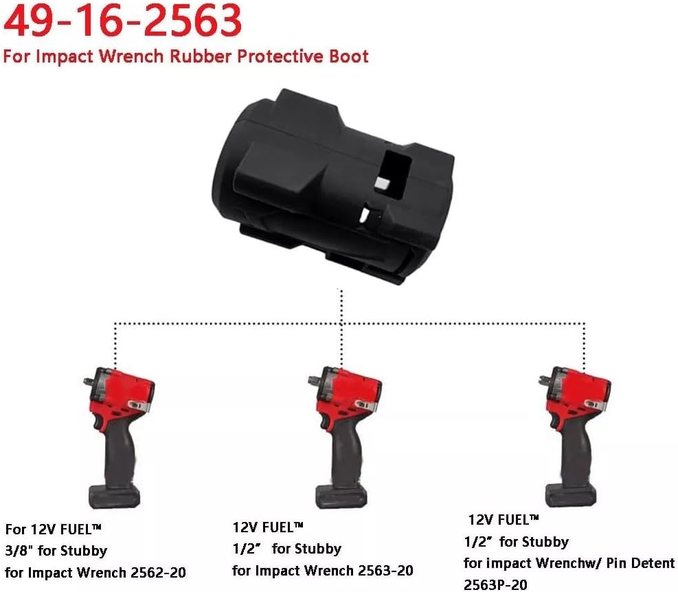 M12 FUEL Stubby Impact Wrench Protective Rubber Boot - Black Gen 2 Cover 2 M12 FUEL Stubby Impact Wrench Protective Rubber Boot - Black Gen 2 Cover - Image 2