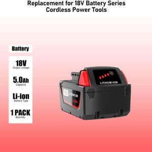 Milwaukee M18 5.0Ah Battery Replacement | High-Capacity 18V Li-Ion Power Tool Battery