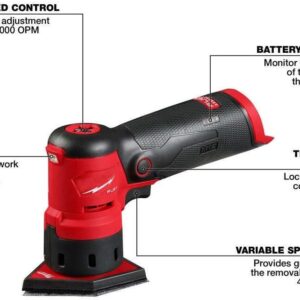 Milwaukee M12 Cordless Orbital Sander Compact Brushless Detail Power Tool