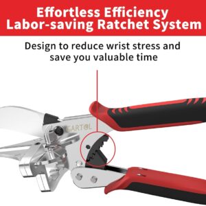 GARTOL Ratchet Miter Shears: Multi-Angle Wood & PVC Cutting Tool 45-135°