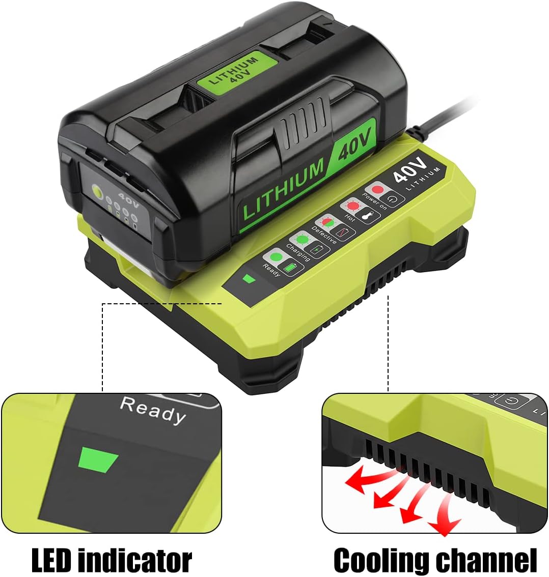 Power Up: ANTRobut 6.5Ah Replacement Battery for Ryobi 40V 6 Power Up: ANTRobut 6.5Ah Replacement Battery for Ryobi 40V - Image 6