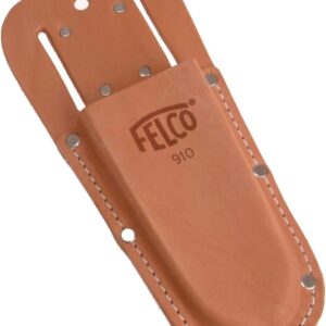 FELCO F910 USA Made Leather Holster – Belt Pouch for Pruners, Wire Cutters & Folding Saws | Tool Holster with Clip & Loop Attachment | Heavy-Duty Genuine Leather, Molded Fit, Universal Tool Carry