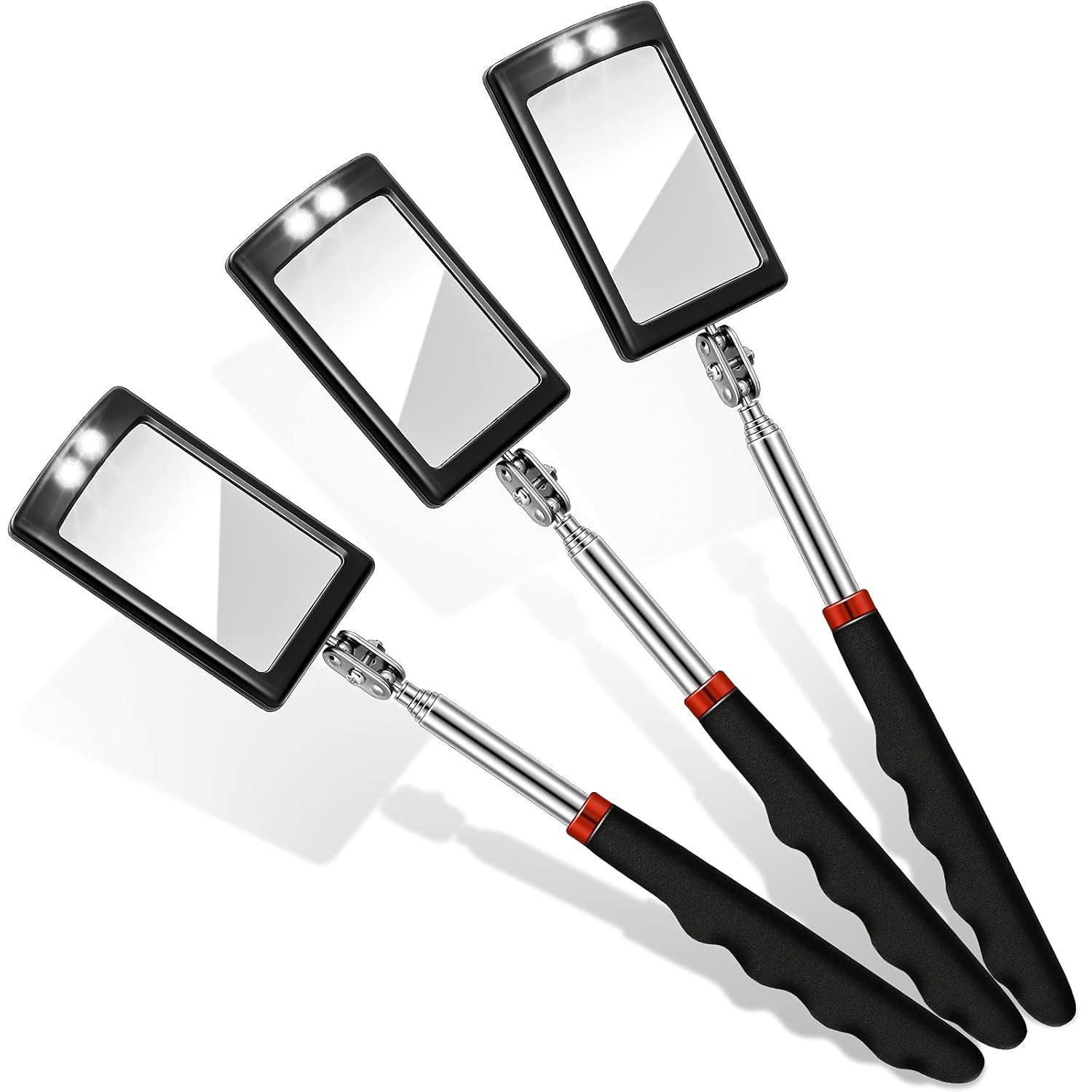 Telescoping Inspection Mirror with Light - 3pc Set for Cars & Beauty 1 hvac tools mirror