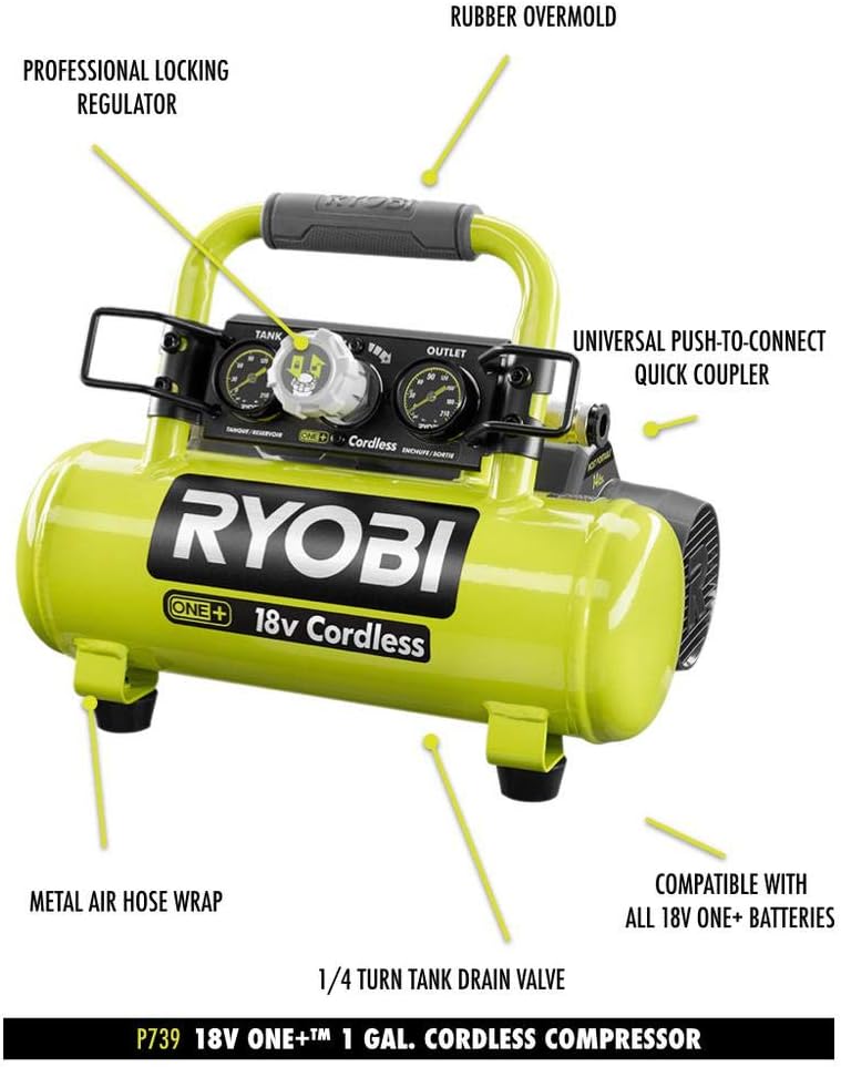 RYOBI 18V ONE+™ 1 Gallon Air Compressor: Performance Unleashed! 2 RYOBI 18V ONE+™ 1 Gallon Air Compressor: Performance Unleashed! - Image 2
