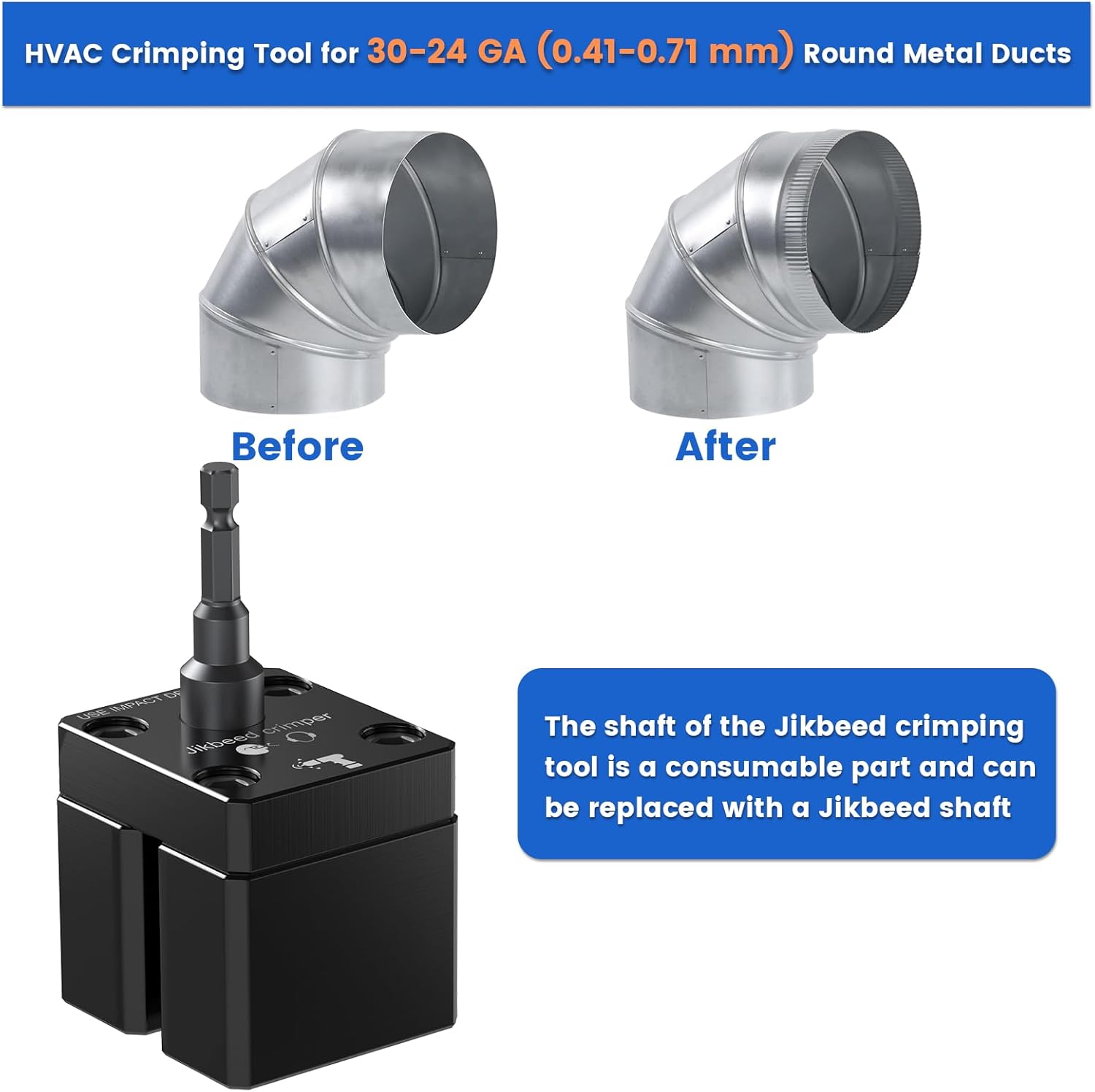 Professional HVAC Duct Crimper: Jikbeed Power Tool for Metal Ducts 30-24 GA 4 Professional HVAC Duct Crimper: Jikbeed Power Tool for Metal Ducts 30-24 GA - Image 4