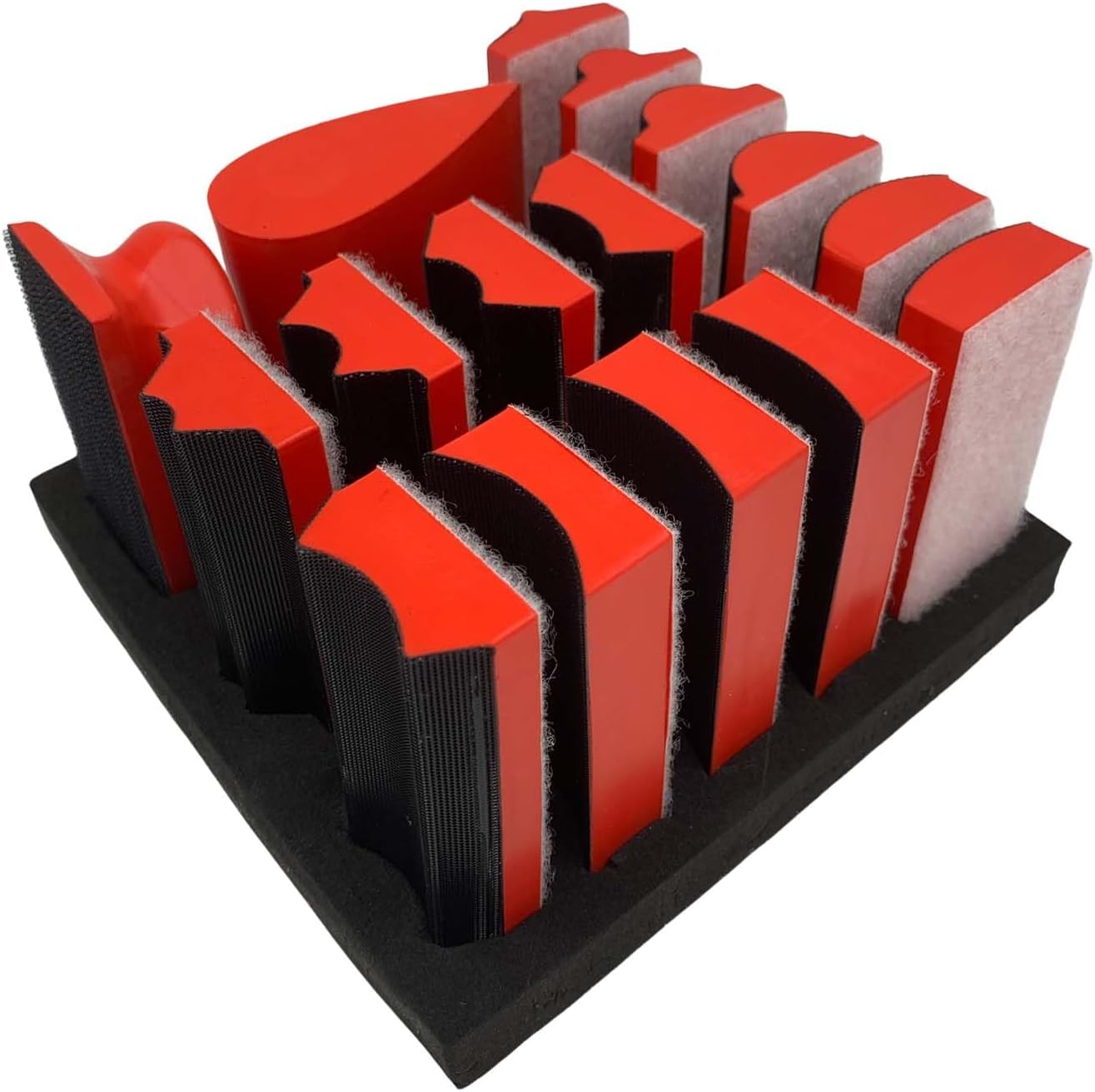Versatile 16pc Sanding Block Set for Wood, Auto, Craft - Interchangeable Pads 1 sander tool set