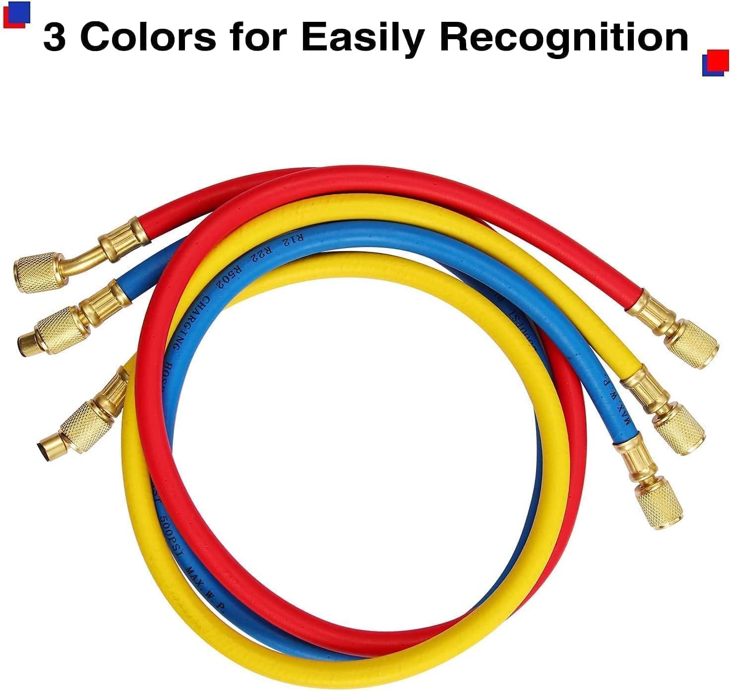 Professional HVAC 3-Way R410A Manifold Gauge Set with Hoses & Adapters 4 Professional HVAC 3-Way R410A Manifold Gauge Set with Hoses & Adapters - Image 4