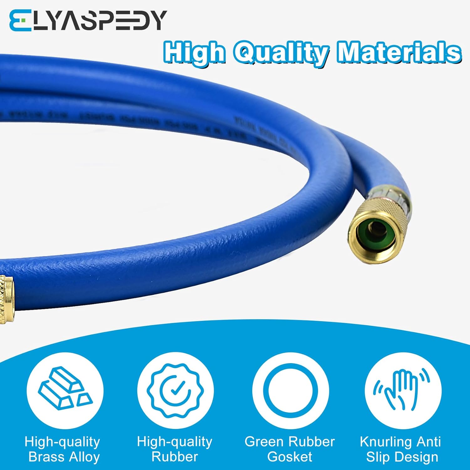 Premium 3/8" Refrigerant Charging Hose | R410A Compatible | 800 PSI | 6 FT Blue Hose 5 Premium 3/8" Refrigerant Charging Hose | R410A Compatible | 800 PSI | 6 FT Blue Hose - Image 5