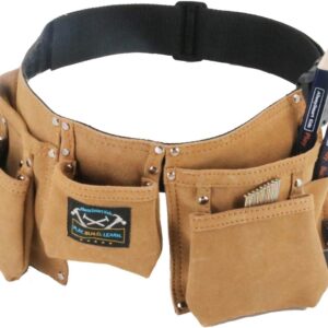 Real Leather Kids Tool Belt for Kids Woodworking Children Carpentry Carpenter Tool Apron for Boys and Girls Young Builders Gift Fits Waist Size 21 to 28 inches