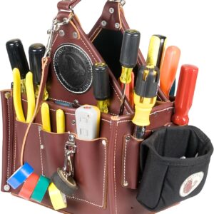 Occidental Leather Stronghold Journeyman's Tote - 16 Screwdriver Loops, 9 Compartments, 6 Pockets & 6 Tool Loops - Upright Design, Divided Interior - Made in USA