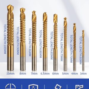 Premium Titanium HSS Drill Bit Set 3-10mm Wood Metal Plastic Cutting Bits