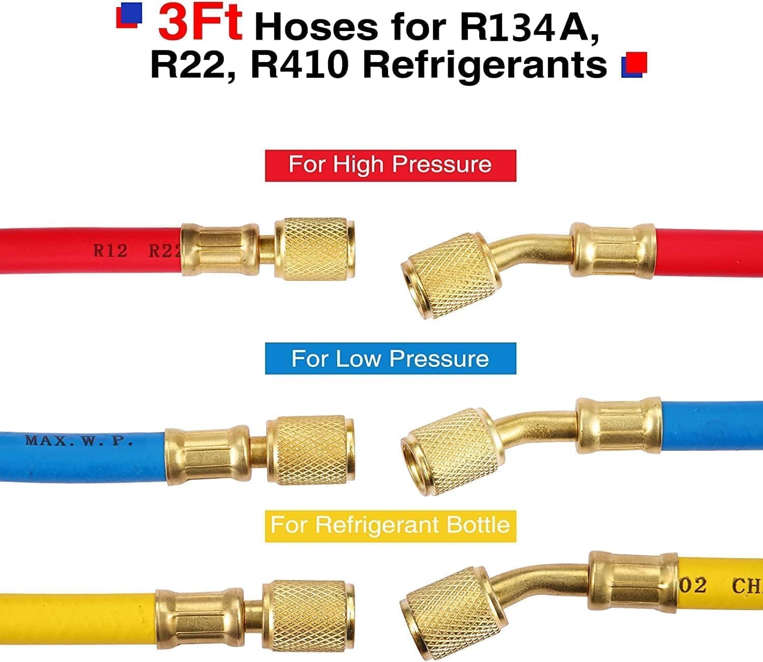 Professional HVAC 3-Way R410A Manifold Gauge Set with Hoses & Adapters 3 Professional HVAC 3-Way R410A Manifold Gauge Set with Hoses & Adapters - Image 3