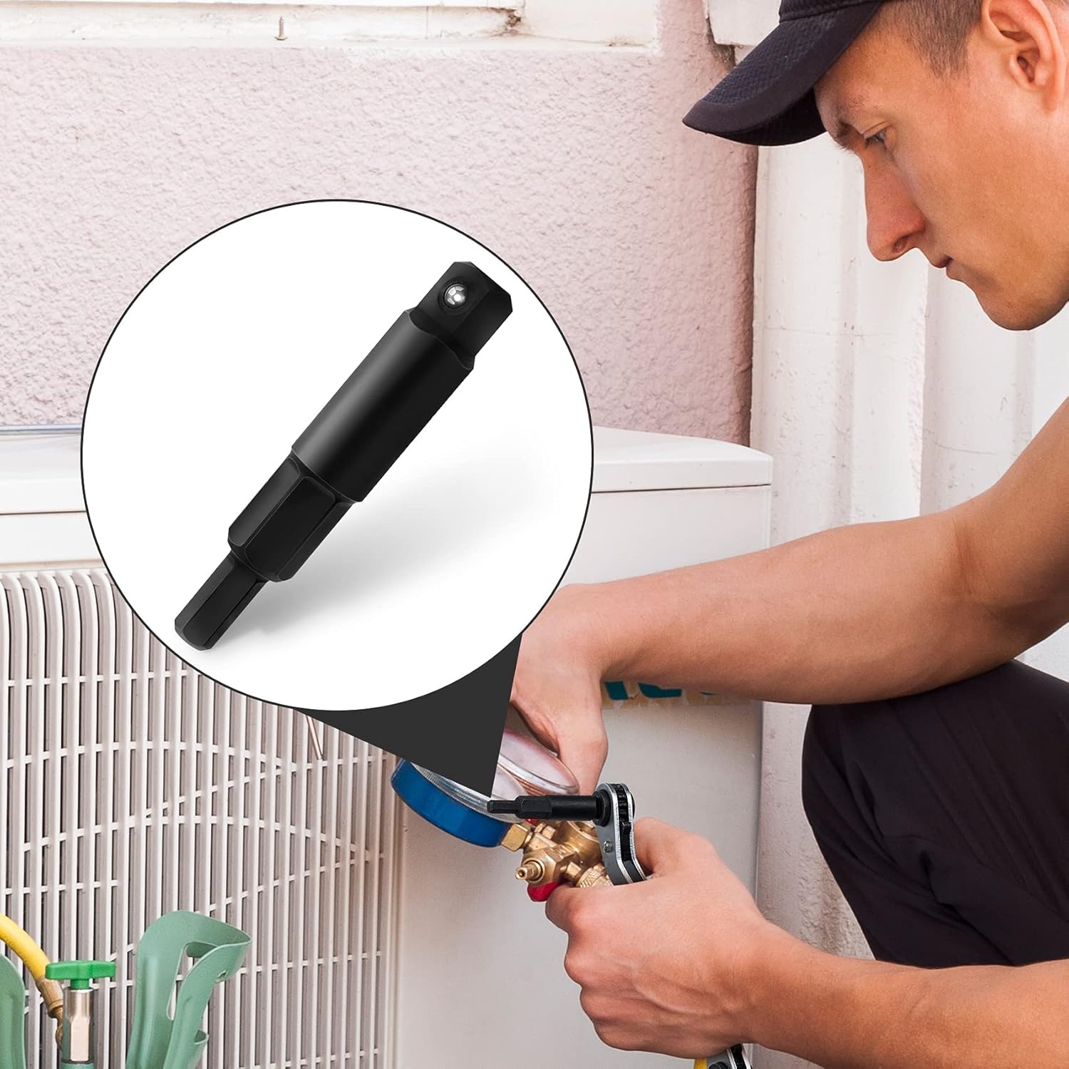HVAC Service Hex Wrench 3/16-5/16 Valve Adapter - AC Repair Tool Kit 7 HVAC Service Hex Wrench 3/16-5/16 Valve Adapter - AC Repair Tool Kit - Image 7